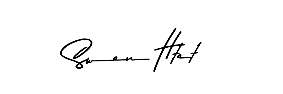 The best way (Asem Kandis PERSONAL USE) to make a short signature is to pick only two or three words in your name. The name Swen Htet include a total of six letters. For converting this name. Swen Htet signature style 9 images and pictures png