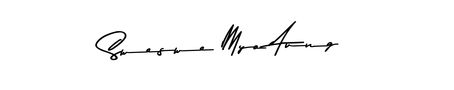 Make a beautiful signature design for name Sweswe Myo Aung. With this signature (Asem Kandis PERSONAL USE) style, you can create a handwritten signature for free. Sweswe Myo Aung signature style 9 images and pictures png