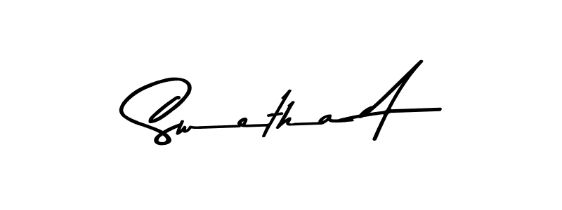 This is the best signature style for the Swetha A name. Also you like these signature font (Asem Kandis PERSONAL USE). Mix name signature. Swetha A signature style 9 images and pictures png