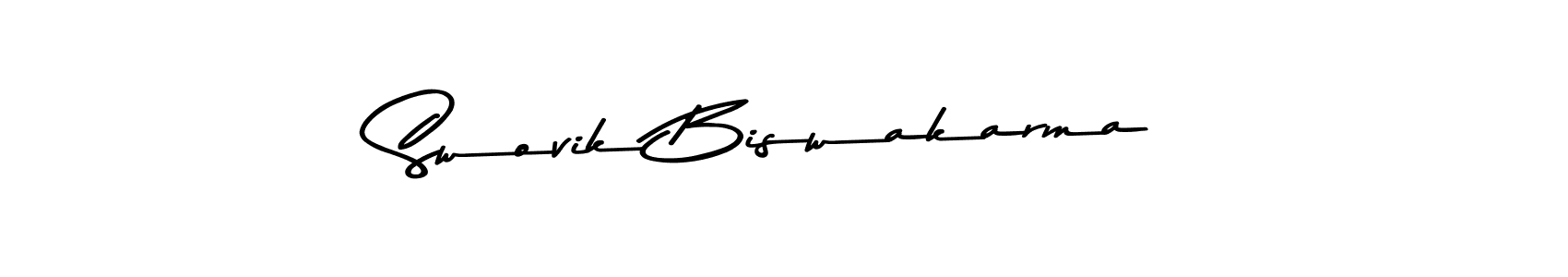 Make a beautiful signature design for name Swovik Biswakarma. With this signature (Asem Kandis PERSONAL USE) style, you can create a handwritten signature for free. Swovik Biswakarma signature style 9 images and pictures png