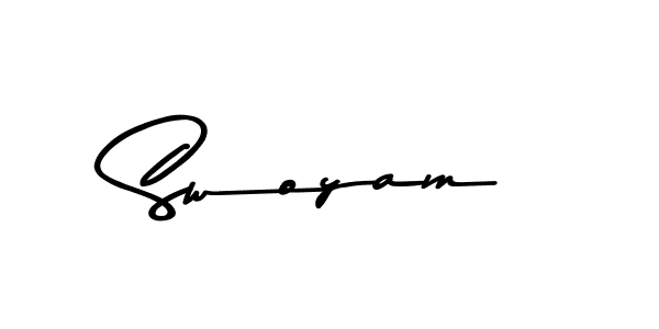 Make a beautiful signature design for name Swoyam. With this signature (Asem Kandis PERSONAL USE) style, you can create a handwritten signature for free. Swoyam signature style 9 images and pictures png