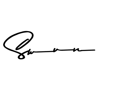 Make a beautiful signature design for name Swun. With this signature (Asem Kandis PERSONAL USE) style, you can create a handwritten signature for free. Swun signature style 9 images and pictures png