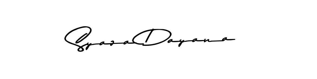 How to make Syaza Dayana name signature. Use Asem Kandis PERSONAL USE style for creating short signs online. This is the latest handwritten sign. Syaza Dayana signature style 9 images and pictures png