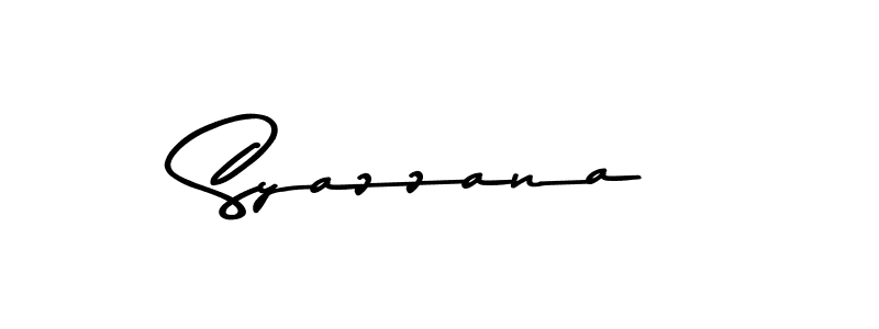 How to make Syazzana name signature. Use Asem Kandis PERSONAL USE style for creating short signs online. This is the latest handwritten sign. Syazzana signature style 9 images and pictures png