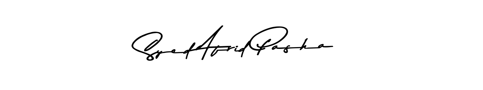 How to make Syed Afrid Pasha name signature. Use Asem Kandis PERSONAL USE style for creating short signs online. This is the latest handwritten sign. Syed Afrid Pasha signature style 9 images and pictures png
