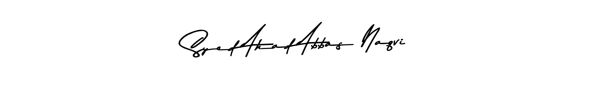 The best way (Asem Kandis PERSONAL USE) to make a short signature is to pick only two or three words in your name. The name Syed Ahad Abbas Naqvi include a total of six letters. For converting this name. Syed Ahad Abbas Naqvi signature style 9 images and pictures png