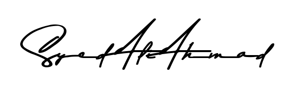 A dynamic signature style for Syed Ali Ahmad using Asem Kandis PERSONAL USE script. Designed to look authentic, handwritten, and professional. Syed Ali Ahmad signature style 9 images and pictures png