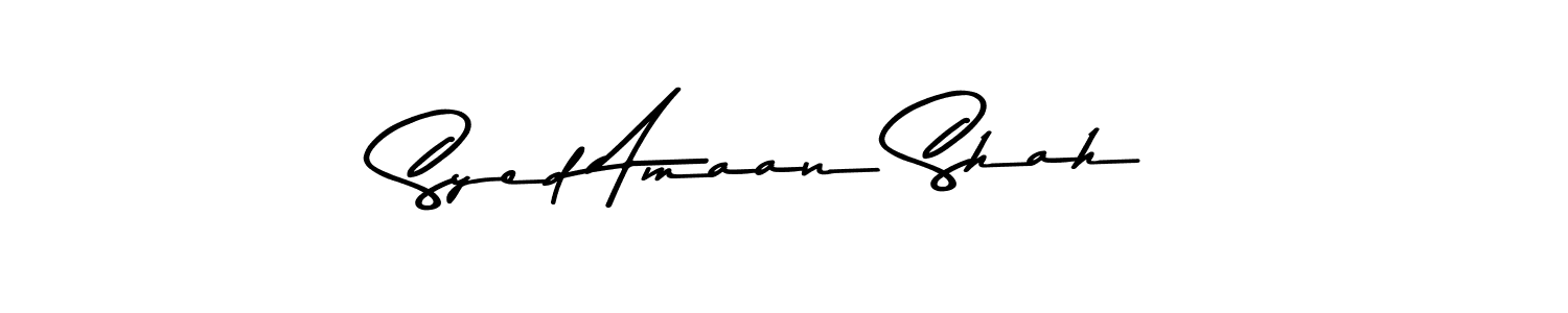 Also You can easily find your signature by using the search form. We will create Syed Amaan Shah name handwritten signature images for you free of cost using Asem Kandis PERSONAL USE sign style. Syed Amaan Shah signature style 9 images and pictures png