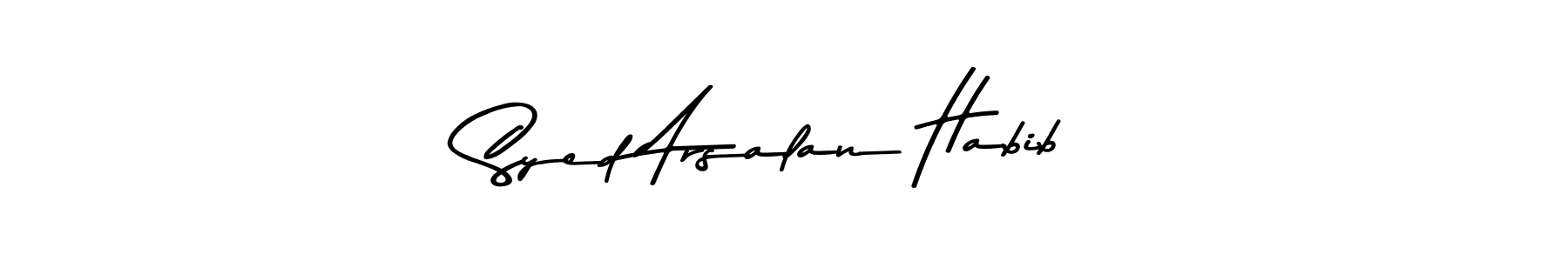 You can use this online signature creator to create a handwritten signature for the name Syed Arsalan Habib. This is the best online autograph maker. Syed Arsalan Habib signature style 9 images and pictures png