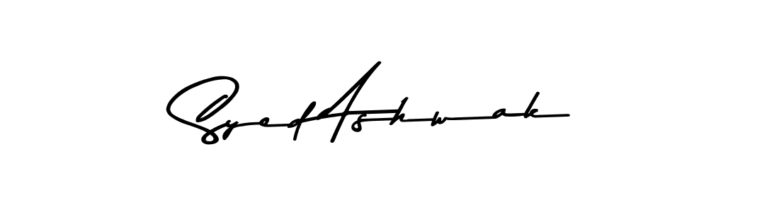 How to make Syed Ashwak name signature. Use Asem Kandis PERSONAL USE style for creating short signs online. This is the latest handwritten sign. Syed Ashwak signature style 9 images and pictures png