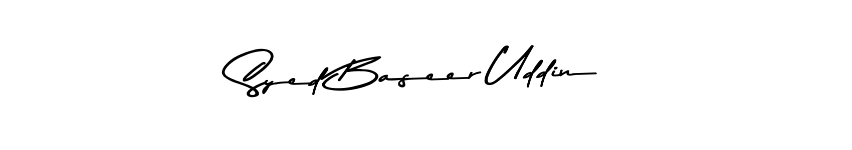 Create a beautiful signature design for name Syed Baseer Uddin. With this signature (Asem Kandis PERSONAL USE) fonts, you can make a handwritten signature for free. Syed Baseer Uddin signature style 9 images and pictures png