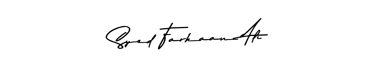 Make a beautiful signature design for name Syed Farhaan Ali. Use this online signature maker to create a handwritten signature for free. Syed Farhaan Ali signature style 9 images and pictures png