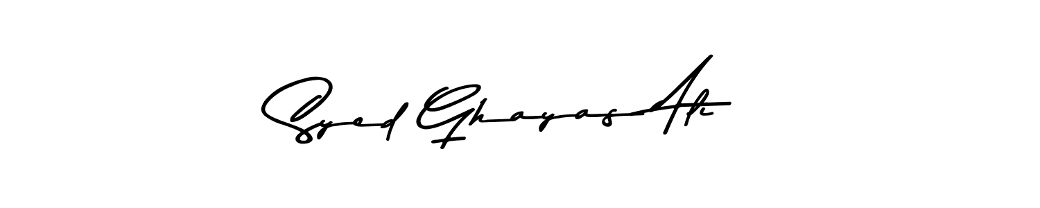 Make a beautiful signature design for name Syed Ghayas Ali. With this signature (Asem Kandis PERSONAL USE) style, you can create a handwritten signature for free. Syed Ghayas Ali signature style 9 images and pictures png