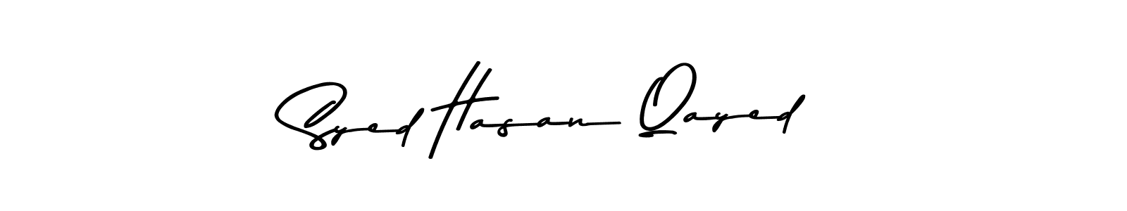 The best way (Asem Kandis PERSONAL USE) to make a short signature is to pick only two or three words in your name. The name Syed Hasan Qayed include a total of six letters. For converting this name. Syed Hasan Qayed signature style 9 images and pictures png