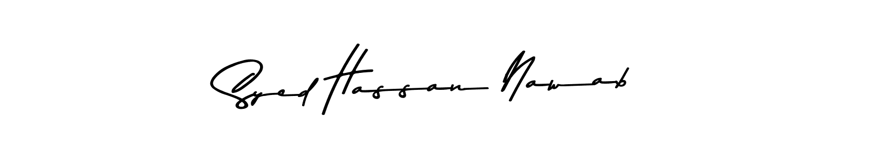The best way (Asem Kandis PERSONAL USE) to make a short signature is to pick only two or three words in your name. The name Syed Hassan Nawab include a total of six letters. For converting this name. Syed Hassan Nawab signature style 9 images and pictures png