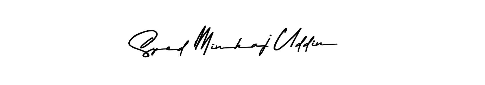 Use a signature maker to create a handwritten signature online. With this signature software, you can design (Asem Kandis PERSONAL USE) your own signature for name Syed Minhaj Uddin. Syed Minhaj Uddin signature style 9 images and pictures png