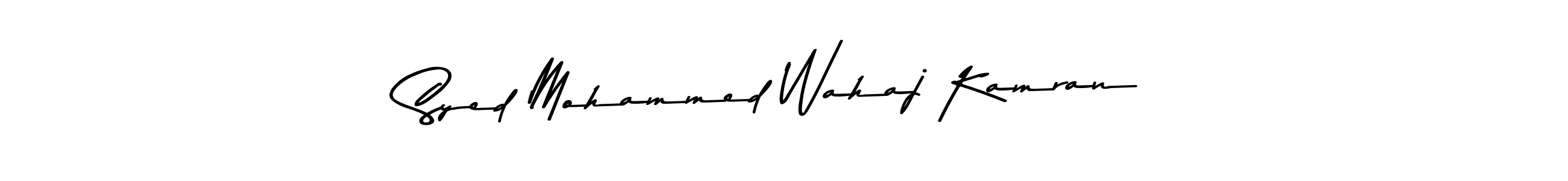 How to make Syed Mohammed Wahaj Kamran name signature. Use Asem Kandis PERSONAL USE style for creating short signs online. This is the latest handwritten sign. Syed Mohammed Wahaj Kamran signature style 9 images and pictures png