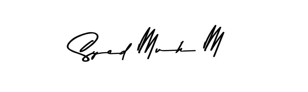 Asem Kandis PERSONAL USE is a professional signature style that is perfect for those who want to add a touch of class to their signature. It is also a great choice for those who want to make their signature more unique. Get Syed Muh M name to fancy signature for free. Syed Muh M signature style 9 images and pictures png