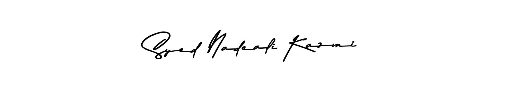 Check out images of Autograph of Syed Nadeali Kazmi name. Actor Syed Nadeali Kazmi Signature Style. Asem Kandis PERSONAL USE is a professional sign style online. Syed Nadeali Kazmi signature style 9 images and pictures png