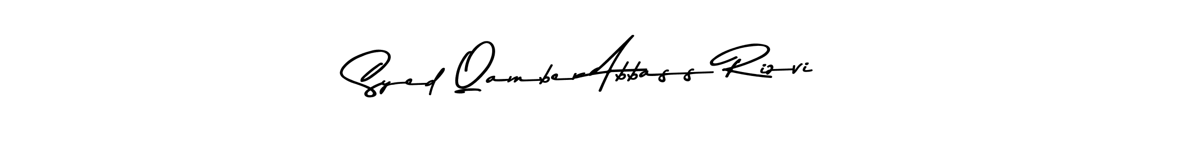 Use a signature maker to create a handwritten signature online. With this signature software, you can design (Asem Kandis PERSONAL USE) your own signature for name Syed Qamber Abbass Rizvi. Syed Qamber Abbass Rizvi signature style 9 images and pictures png