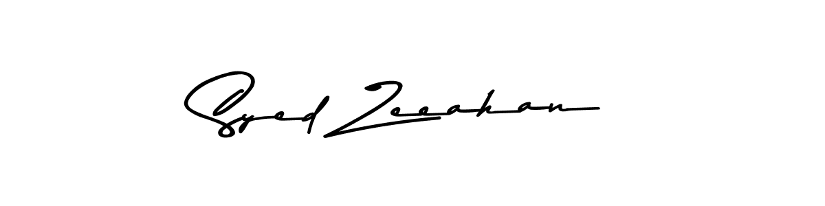 How to make Syed Zeeahan name signature. Use Asem Kandis PERSONAL USE style for creating short signs online. This is the latest handwritten sign. Syed Zeeahan signature style 9 images and pictures png