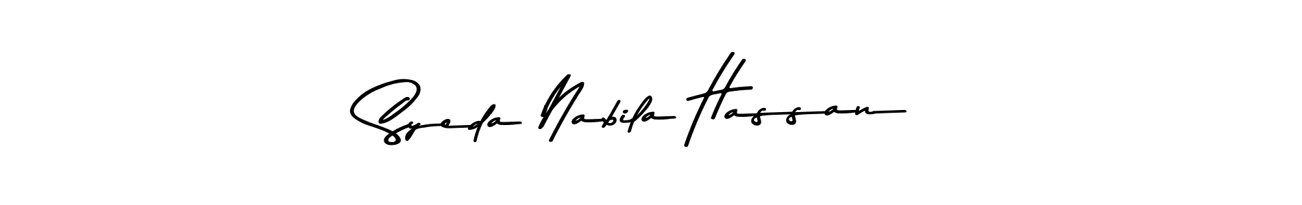 if you are searching for the best signature style for your name Syeda Nabila Hassan. so please give up your signature search. here we have designed multiple signature styles  using Asem Kandis PERSONAL USE. Syeda Nabila Hassan signature style 9 images and pictures png