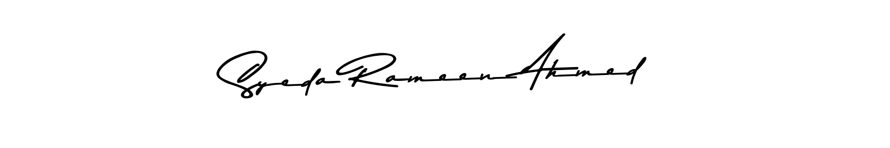 The best way (Asem Kandis PERSONAL USE) to make a short signature is to pick only two or three words in your name. The name Syeda Rameen Ahmed include a total of six letters. For converting this name. Syeda Rameen Ahmed signature style 9 images and pictures png