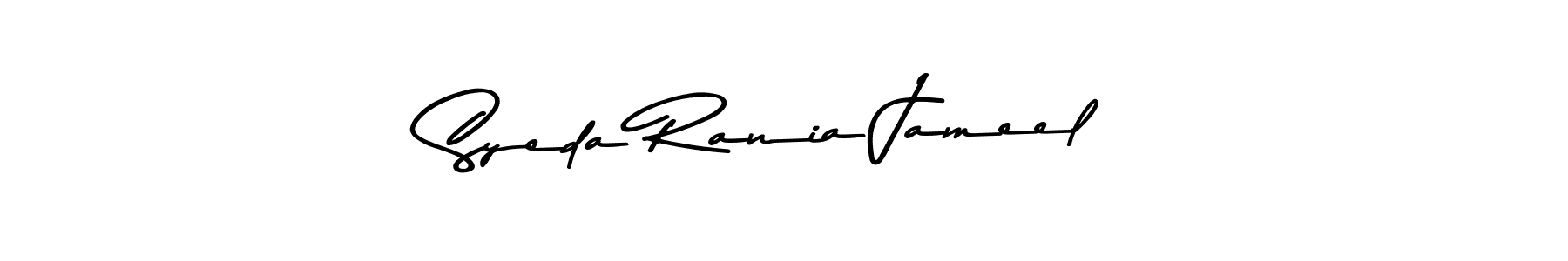 Create a beautiful signature design for name Syeda Rania Jameel. With this signature (Asem Kandis PERSONAL USE) fonts, you can make a handwritten signature for free. Syeda Rania Jameel signature style 9 images and pictures png