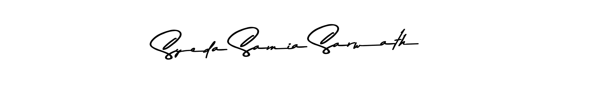 Make a beautiful signature design for name Syeda Samia Sarwath. With this signature (Asem Kandis PERSONAL USE) style, you can create a handwritten signature for free. Syeda Samia Sarwath signature style 9 images and pictures png