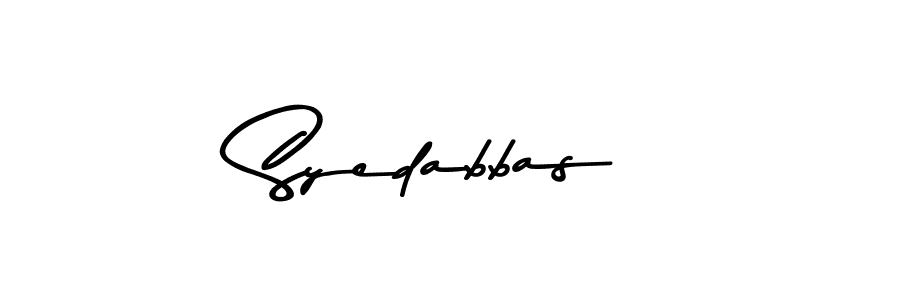 How to make Syedabbas name signature. Use Asem Kandis PERSONAL USE style for creating short signs online. This is the latest handwritten sign. Syedabbas signature style 9 images and pictures png