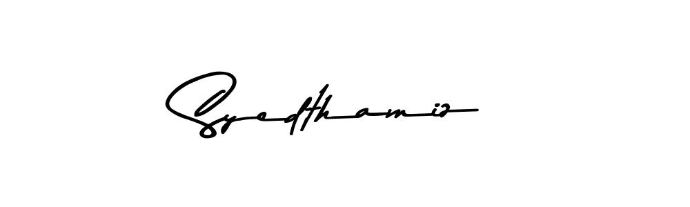 Similarly Asem Kandis PERSONAL USE is the best handwritten signature design. Signature creator online .You can use it as an online autograph creator for name Syedthamiz. Syedthamiz signature style 9 images and pictures png