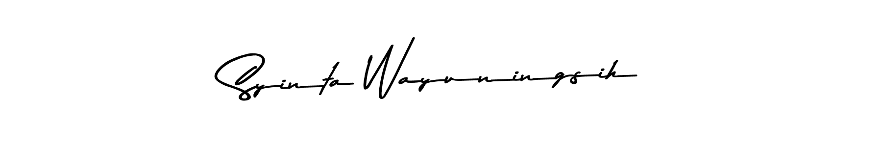 Make a beautiful signature design for name Syinta Wayuningsih. Use this online signature maker to create a handwritten signature for free. Syinta Wayuningsih signature style 9 images and pictures png