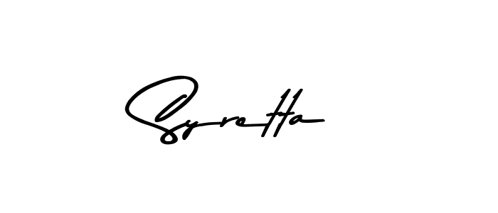 Use a signature maker to create a handwritten signature online. With this signature software, you can design (Asem Kandis PERSONAL USE) your own signature for name Syretta. Syretta signature style 9 images and pictures png