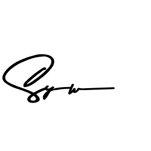 How to make Syw name signature. Use Asem Kandis PERSONAL USE style for creating short signs online. This is the latest handwritten sign. Syw signature style 9 images and pictures png