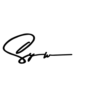 How to make Syw name signature. Use Asem Kandis PERSONAL USE style for creating short signs online. This is the latest handwritten sign. Syw signature style 9 images and pictures png