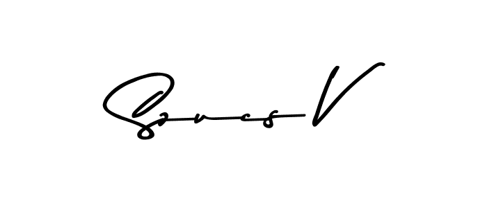 Use a signature maker to create a handwritten signature online. With this signature software, you can design (Asem Kandis PERSONAL USE) your own signature for name Szucs V. Szucs V signature style 9 images and pictures png