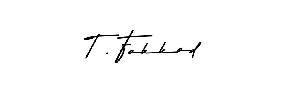 How to make T . Fakkad name signature. Use Asem Kandis PERSONAL USE style for creating short signs online. This is the latest handwritten sign. T . Fakkad signature style 9 images and pictures png