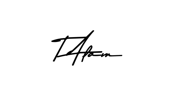 The best way (Asem Kandis PERSONAL USE) to make a short signature is to pick only two or three words in your name. The name T Alam include a total of six letters. For converting this name. T Alam signature style 9 images and pictures png