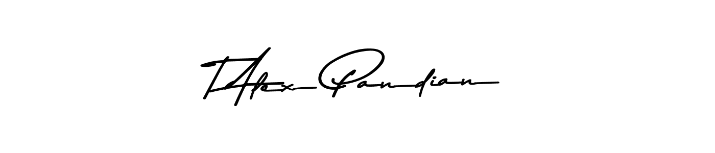 You should practise on your own different ways (Asem Kandis PERSONAL USE) to write your name (T Alex Pandian) in signature. don't let someone else do it for you. T Alex Pandian signature style 9 images and pictures png