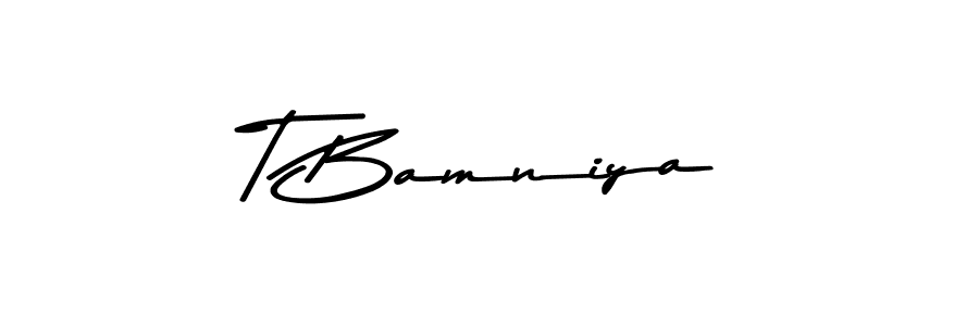 You should practise on your own different ways (Asem Kandis PERSONAL USE) to write your name (T Bamniya) in signature. don't let someone else do it for you. T Bamniya signature style 9 images and pictures png