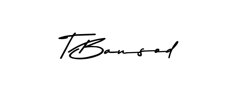 Also You can easily find your signature by using the search form. We will create T Bansod name handwritten signature images for you free of cost using Asem Kandis PERSONAL USE sign style. T Bansod signature style 9 images and pictures png