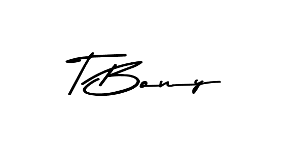 Create a beautiful signature design for name T Bony. With this signature (Asem Kandis PERSONAL USE) fonts, you can make a handwritten signature for free. T Bony signature style 9 images and pictures png