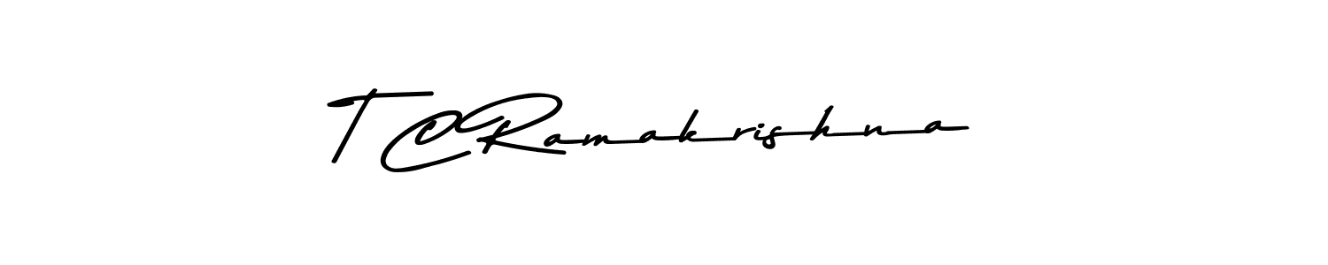 How to make T C Ramakrishna name signature. Use Asem Kandis PERSONAL USE style for creating short signs online. This is the latest handwritten sign. T C Ramakrishna signature style 9 images and pictures png