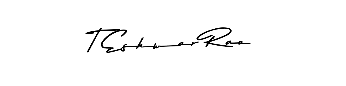 How to make T Eshwar Rao name signature. Use Asem Kandis PERSONAL USE style for creating short signs online. This is the latest handwritten sign. T Eshwar Rao signature style 9 images and pictures png