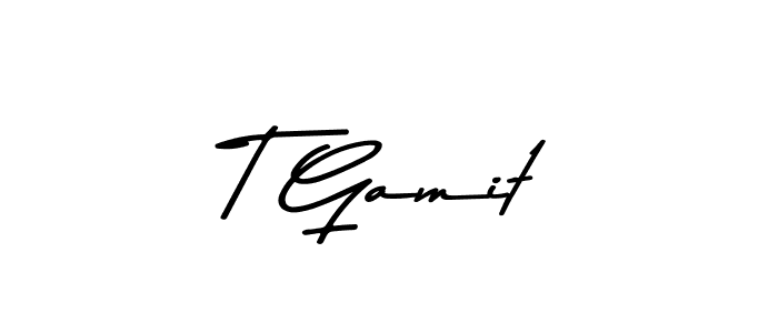 Design your own signature with our free online signature maker. With this signature software, you can create a handwritten (Asem Kandis PERSONAL USE) signature for name T Gamit. T Gamit signature style 9 images and pictures png