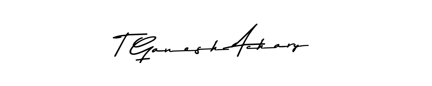 How to make T Ganesh Achary name signature. Use Asem Kandis PERSONAL USE style for creating short signs online. This is the latest handwritten sign. T Ganesh Achary signature style 9 images and pictures png