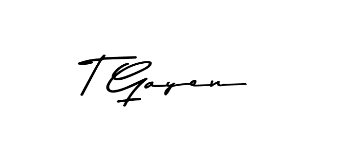 You should practise on your own different ways (Asem Kandis PERSONAL USE) to write your name (T Gayen) in signature. don't let someone else do it for you. T Gayen signature style 9 images and pictures png