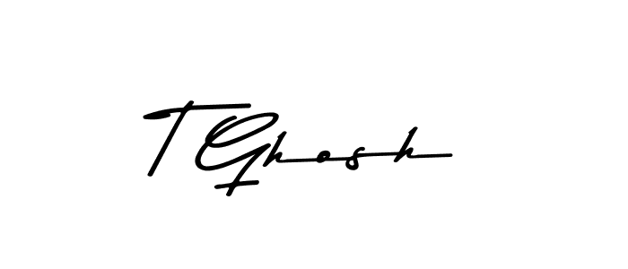 Create a beautiful signature design for name T Ghosh. With this signature (Asem Kandis PERSONAL USE) fonts, you can make a handwritten signature for free. T Ghosh signature style 9 images and pictures png