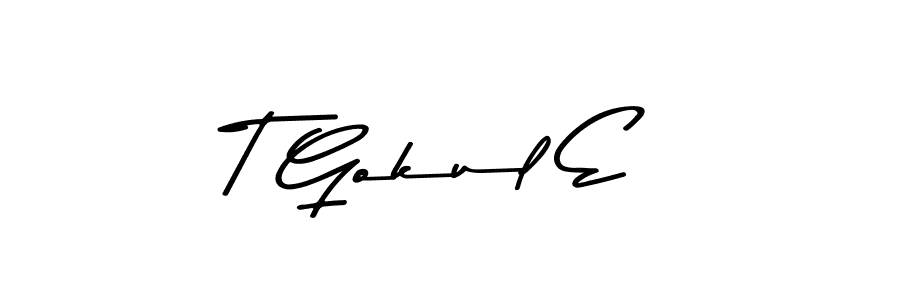 if you are searching for the best signature style for your name T Gokul E. so please give up your signature search. here we have designed multiple signature styles  using Asem Kandis PERSONAL USE. T Gokul E signature style 9 images and pictures png