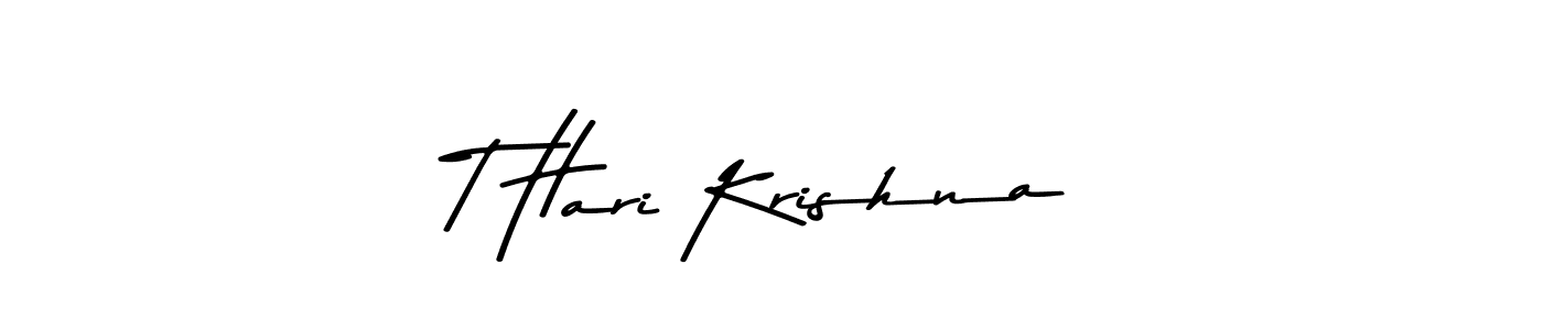 How to make T Hari Krishna name signature. Use Asem Kandis PERSONAL USE style for creating short signs online. This is the latest handwritten sign. T Hari Krishna signature style 9 images and pictures png